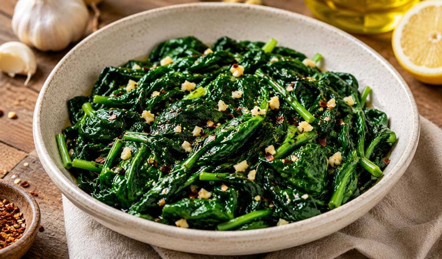 Garlic Lemon Sautéed Spinach