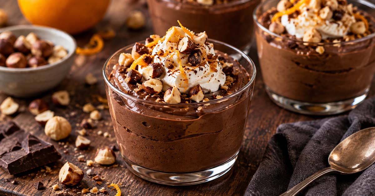 Dark Chocolate-Hazelnut Mousse Verrines