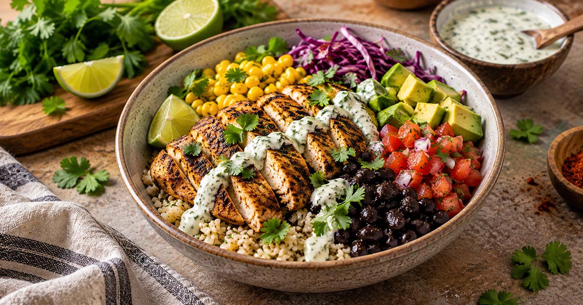 High-Protein Chicken & Black Bean Bowl