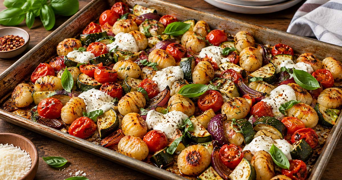 Sheet Pan Crispy Gnocchi & Roasted Veggies