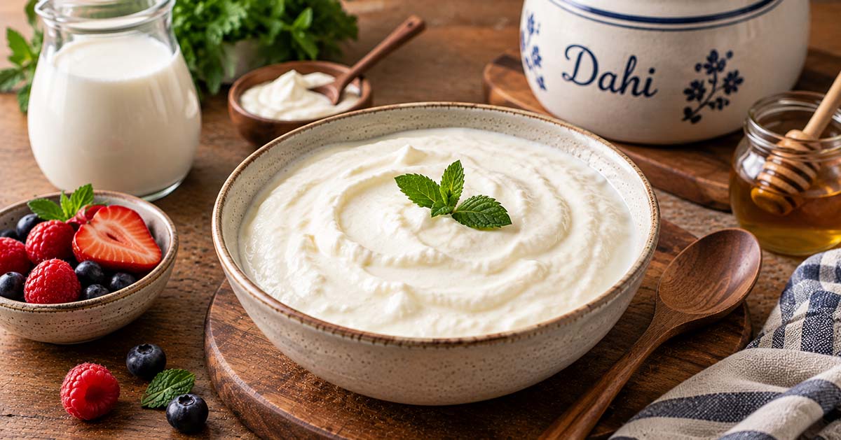 Thick Homemade Curd (Dahi)